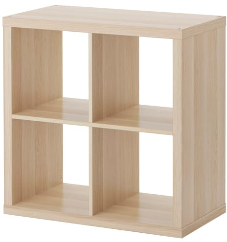Discount Seller Kallax Unit, White Oak 4-Cube Storage Unit Design– Modern Cube Storage Compact & Stylish Storage Unit Solution for Small Spaces- Perfect for Book Shelf, Décor Displays (76x76 cm)