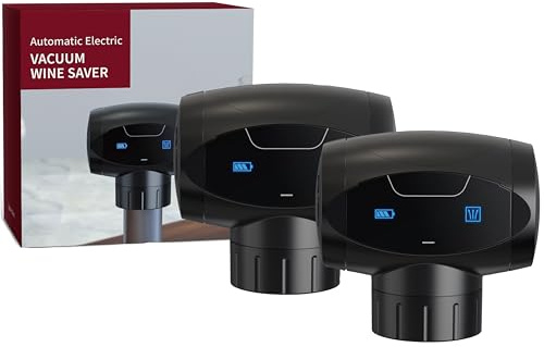 Kavydens Tapones Eléctricos de Vino - Bomba de Vacío Automática Con Tapones de Silicona Reutilizables (Paquete de 2)