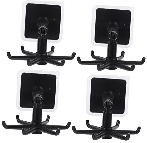 VOSAREA Kitchen Utensil Hanging Rack 4pcs Rotating Hook Rack for Kitchen Utensils Spatula Shelf Space-Saving Storage