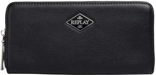 Replay Damen Portemonnaie Groß, Black 0098 (Schwarz), Einheitsgröße