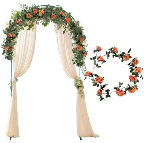 astylishome Artificial Outdoor Roses Faux Flowers - Fake Vine Garland Plants Arts for Ceremony Home Wedding 6011