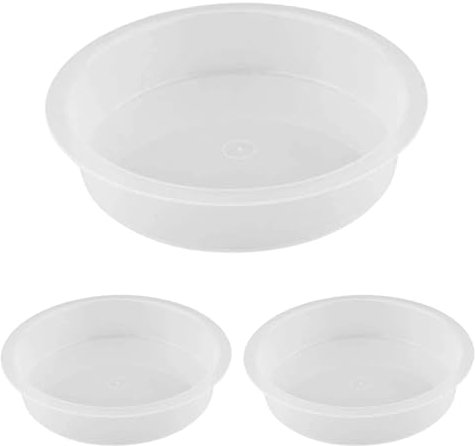3Pcs Round Plastic Bird Feeder Tray, 7 Dia. Bird Bath and Water Bowl Station, Outdoor Feeding Station Accessories