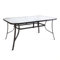 THE SECRET HOME - Mesa Rectangular de Metal con Base de Cristal Texturizado - Alto. 70 cm x Ancho. 150 cm - Color Negro - Mesa para Exteriores - Ideal para Jardín, Terraza, Patio o Balcón