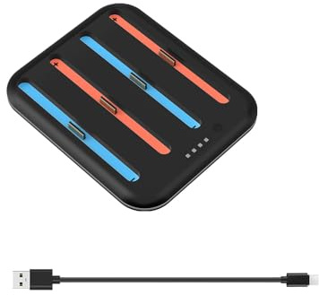 SHEAWA Switch 2 Ladestation – Kompaktes Quad-Controller-Ladegerät für Switch 2 JoyCon (Schwarz)