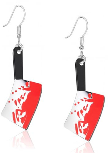 Halloween Ohrringe, Blutiges Ohrringe, Lustige Geschenke Earrings, Damen Hexen Kostüm Vampir Schmuck Accessoires, für Mädchen und Frauen Halloween Partys, Karneval, Rollenspiele