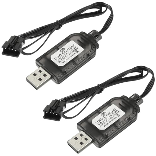 HUAREW USB RC Ladekabel 7,4V LiPo Akku Ladegerät mit SM-4P Stecker | Kompatibel mit RC Car, RC Autos, Quadcopter, Drohnen, Ferngesteuerte Spielzeuge