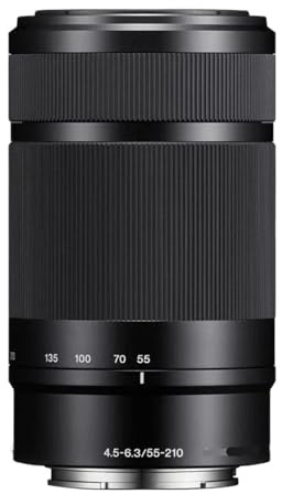 Objectif E 55-210 mm F/4.5-6.3 OSS à Monture E (SEL55210), Compatible avec Les appareils Photo Sony A5000, A5100, A6000, A6300, A6500, NEX6, NEX7, NEX5R et NEX5T.(Black)