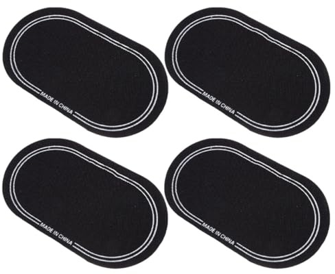 Doppelpedal Schlagzeugfellschutzaufkleber für Bassdrums Schwarz | Pte, für Drumkits und Bassdrums, Versierte Anwendung, Stabile Haftung, Schwarzes Design, 4 Stück