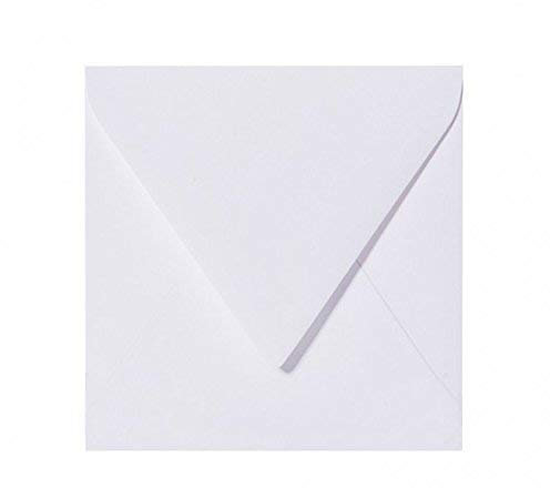 25 Quadratische Briefumschläge Farbe Weiß 15 x 15 cm 150 x 150 mm Selbstklebende mit Dreiecklasche Weltweit Einmalig ohne zu befeuchten der Umschläge