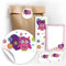 JuNa Party-Experten 12 Geschenktüten/Natur + 12 Aufkleber + 12 Lesezeichen + 12 Mini-Notizblöcke Eule/Mitgebsel Gastgeschenk für Kinder Mädchen beim Kindergeburtstag Geburtstag Hochzeit Taufe