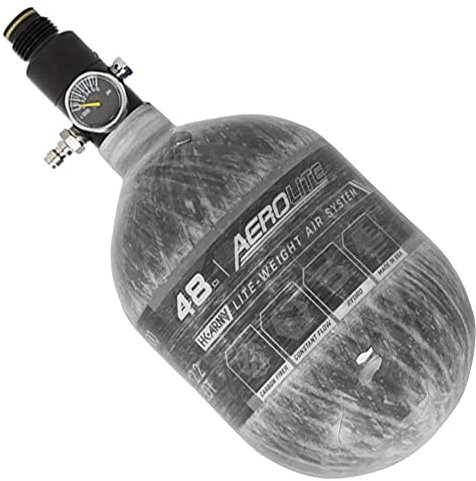 HK Army Aerolite Karbonfaser HPA Paintball Tank-Luftsystem – 48 ci / 4500 psi (klares Carbon)
