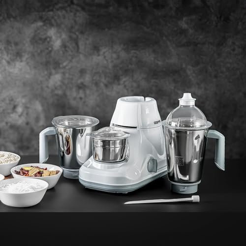 GEEPAS 750W 3-in-1 Mixer Grinder | Stainless Steel Jars & Blades | 3 Speed Control, Perfect for Chutney, Dry & Wet Fine Grinding Mixing | Overload Protection | Powerful Motor | 2 Year Warranty, Red