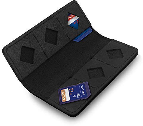 MegaGear Leather SD Card Holder - Black, One size