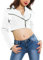 Toocool - Giacca Donna Ecopelle chiodo Corto Zip Sexy Scollato Giubbotto Nuovo AS-5520 [M,Bianco]