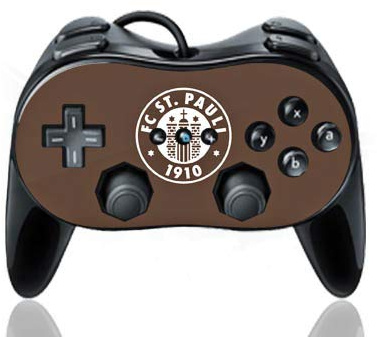 DeinDesign Skin kompatibel mit Nintendo Wii Classic Controller Pro Folie Sticker Offizielles Lizenzprodukt Wappen FC St. Pauli