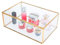 Homtone Caja Cristal Dorada, Grande Joyero Vintage, Cajas de Joyas de Cristal con Tapa, Organizador para Vestidor de Dormitorio, Decoraciones para Bodas, Fiestas de cumpleaños, Rectángulo, 27.5cm