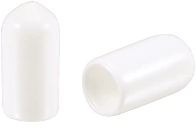 sourcing map 100Stk. Rund Gummi Endkappen 1/4(6mm) Vinyl Abdeckung Schraube Schutz Weiß