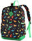 VASCHY Kinderrucksack Jungen, Niedlich Wasserabweisend Vorschule Kinder Rucksack Leicht Kindergarten Mädchen Kleinkind Rucksack mit Brustgurt Schwarzer Dinosaurier