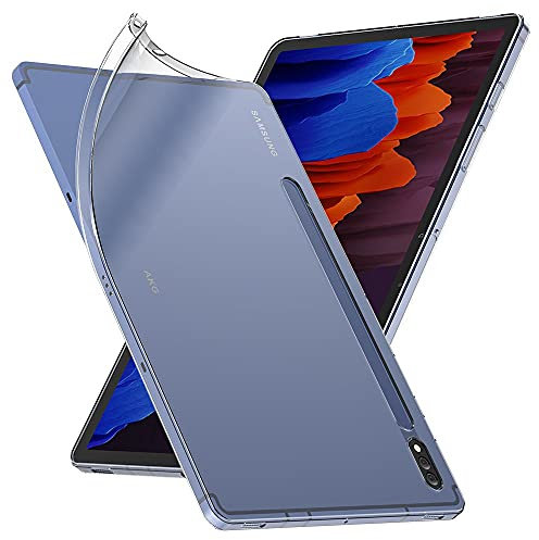 ebestStar - Cover per Samsung Galaxy Tab S7+ SM-T970, Custodia Silicone Trasparente, Protezione TPU Antiurto, Morbida Sottile Slim, Trasparente