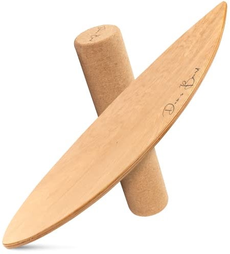 Dans Board Balance Board PROJECT BLACK - Balancebrett aus Holz inkl. Rolle - Indoor Gleichgewichtstrainer 100kg Traglast - Koordinationstraining - Wackelbrett - Indoor-Surfen&Skaten - Made in Germany