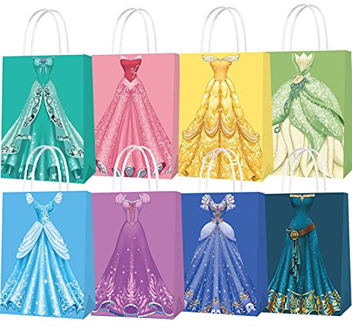 Baosu 16 Packungen Prinzessin Party Süßigkeiten Geschenkpapiertüten - Prinzessin Geburtstagsparty Zubehör