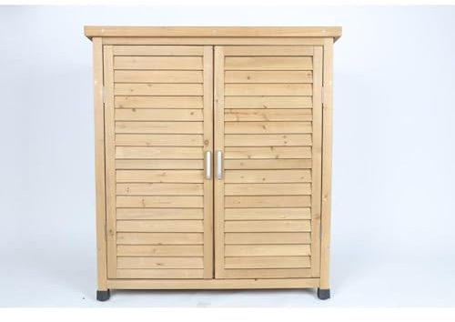 BURI Gartenschrank Tannenholz Honey Geräteschuppen Stauraum Regale Ablagen Wetterfest