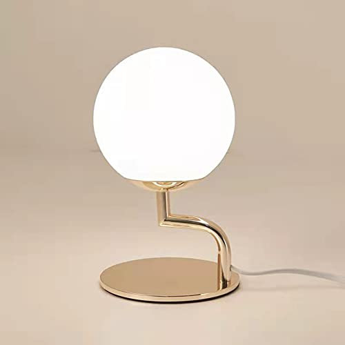 lampe de table Lampe de table moderne Décoration d'intérieur Boule en verre et en métal Lampe de table lampe de lecture for le bureau, Chambre, Salon Lampe Nuit (or)
