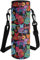 HUGS IDEA Wasserflaschen-Tragetasche, isolierter Neopren-Wasserflaschenhalter, buntes Hippie-Katzen-Motiv