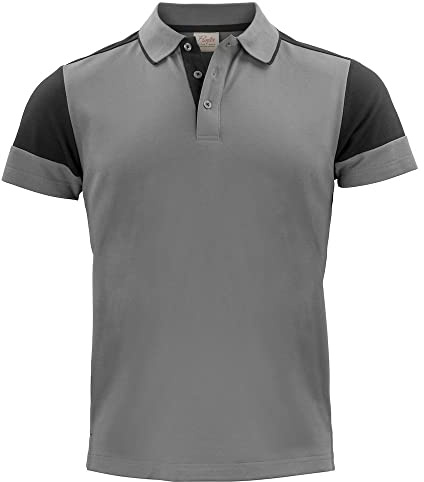 Printer Herren Prime Kontrast-Poloshirt, Anthrazit/Schwarz, S