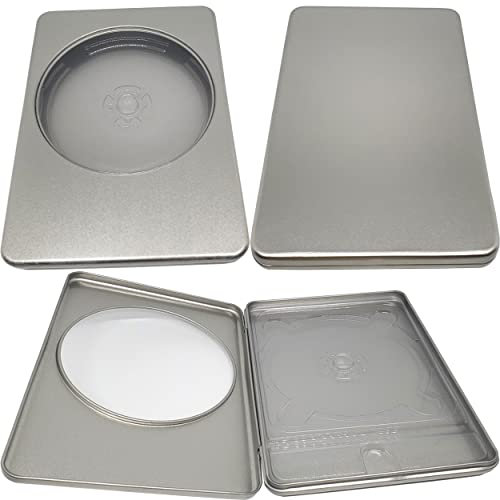 MP-Pro Metall-DVD-Hüllen mit rundem Sichtfenster und transparentem Tray, silbern, 190 x 135 x 16 mm (10 Stück)