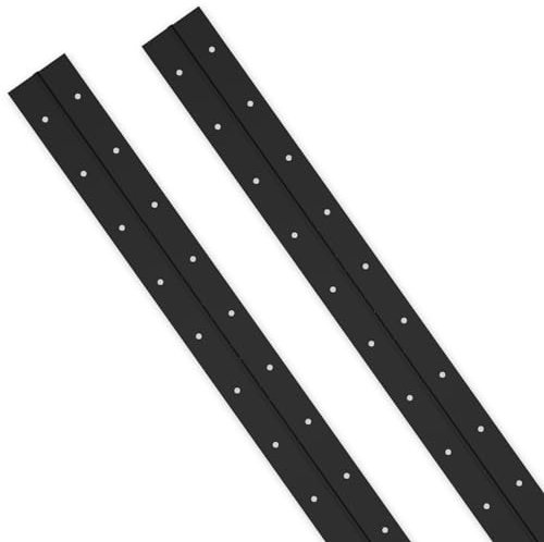 20Inch Black Continuous & Piano Hinges, 2PCS Heavy Duty Stainless Steel Piano Hinge with Hole, 0.05 Thickness/1.2 Open Width Folding Cabinet Door Butt Hinge