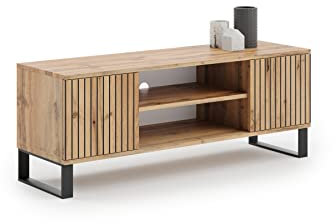 KOBI TV Schrank Focus | 135 x 40 x 49 cm | TV Tisch Industriestil | Industrial Style Fernseher Schrank | TV Möbel Wohnzimmer Schränke Fernsehtisch | RTV Unterschrank | Fernsehschrank Lowboard