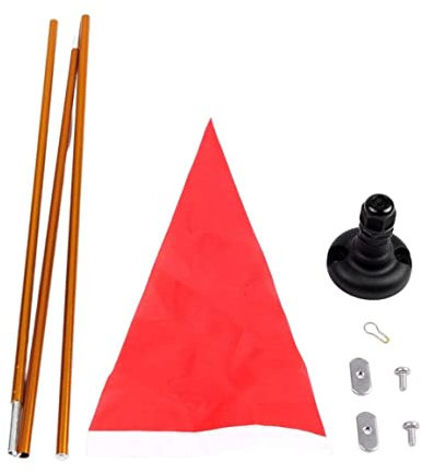 Jorzer Kayak Flag Pole Boat Kayaking Foldable Kayak Flag Pole Aluminum Alloy Lightweight Flag Pole Set with Flag Base Screw Gasket Kayak Safety Flag