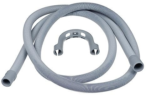 Invero Universal Washing Machine and Dishwasher Replacement Drain Waste Outlet Pipe Hose and Hook Kit - 19mm and 22mm Fitting with 2.5 Metre Length Pipe (2.5m)