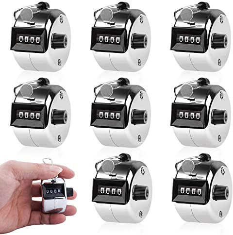 Vegena 8 Stück Mechanischer Handzähler, Digitaler Fingerzähler, Elektronischer Reihenzähler, Rundenzähler Digital Hand Für Personenzähler Coaching Stricken Golf Und Reihenzähler