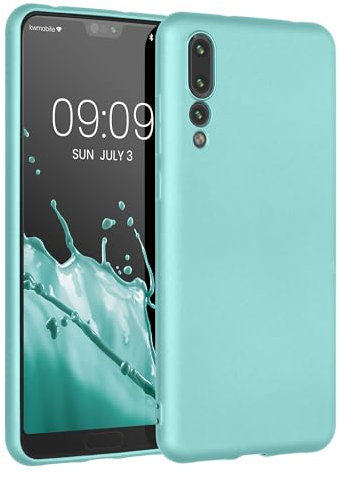 kwmobile Carcasa Compatible con Huawei P20 Pro Funda - Funda Ultrafina de TPU con Bordes elevados - Menta Metalizado