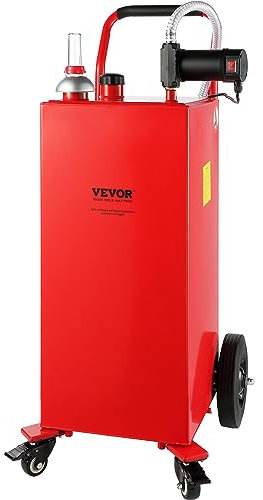 VEVOR Bidon d'Essence sur Roues, Réservoir Carburant Portable 30 gal 113,6 L 23,5 L/min Pompe Électrique Transfert Carburant pour Machine à Huile de Graissage Diesel, Tondeuse de Voiture, Bateau, Moto