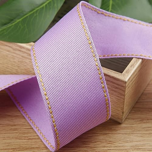 5 iarde/rotolo 38mm Nastro in poliestere Twill Double Face Jump Dot per fiocchi per capelli Artigianato fai-da-te Matrimonio Decorare accessori fatti a mano-007 Viola-38mm