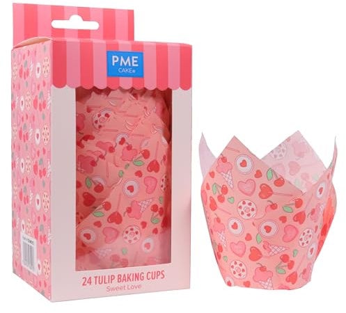 PME Valentinstag Tulpen-Muffinförmchen - Süße Liebe, 24 Stück, Sweet Love