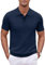 COOFANDY Polo da Uomo Casual a Maniche Corte in Maglia da Golf Polo estive di Base Tinta Unita Blu Navy L