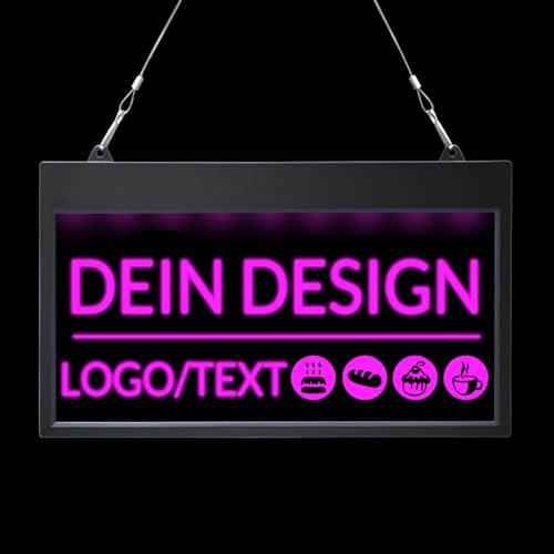 LLLGSH Personalisiertes Leuchtende Werbetafel - LED Neonlicht Schriftzug für Wanddekoration - Bunte Acryl Neonlicht - DIY-Design Leuchttafel für Café, Bar, Restaurant, Hochzeit - 31.5×19cm
