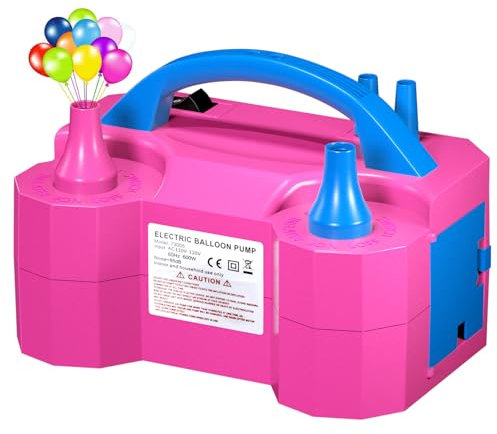 Balloon Pump, Electric Balloon Pump, Home Electric Balloon Pump, Portable Air Blower with Dual Nozzle, Air Pump for Decoration, Party and Save Time
