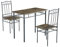 FURNITABLE Küchentisch Set mit Esstisch & 2 Stühlen Industrial 3-teilig Essgruppe für 2 Personen,Dunkle Holzfarbe 90 * 48 * 75 cm