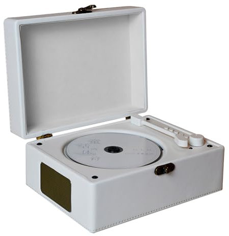 Docooler CD-Player BT 5.0 Musik U-Disk Album Tragbarer CD-Player Eingebaute Lautsprecher mit Fernbedienung, Tragbarer BT-Desktop-CD-Player, Vintage-Design, HiFi-Lautsprecher, Audio-Eingang