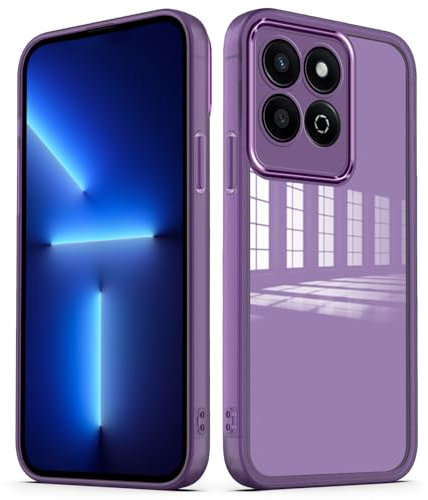 YUXING Cover per Honor 200 Smart Custodia Trasparente con Pellicola Protettiva Lenti Morbida Ultra Sottile Antiurto Bumper Slim Case - Viola