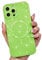 LoeoeL for iPhone 12 Pro Case Glitter Mag Safe, Sparkly Bling Magnetic Silicone Compatible with Magsafe Phone Case for Women, Girly Cute Sparkle Shiny Bright TPU Hard iPhone Cover, Neon Green Lime
