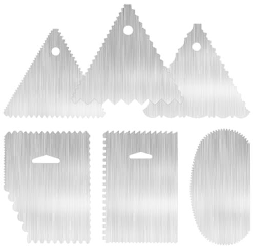 6 Stück Tortenschaber Kuchenschaber Edelstahl Tortenspachtel Zum Glätten mit Teigspachtel Seitenschaber für Kuchen Buttercreme Mousse Konditoreien DIY