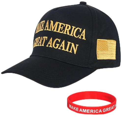 Sumyer MAGA Hat Donald Trump: Make America Great Again Cap für Männer Frauen - Verstellbare Trump Merchandise Mütze Baseball Cap 2024 mit Armband für Outdoor Rot, rot, L