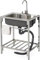 Fregadero comercial Fregadero de cocina Fregadero de acero inoxidable para uso general con tuberías de agua fría y caliente para lavadero Fregadero de interior y exterior de estilo rústico