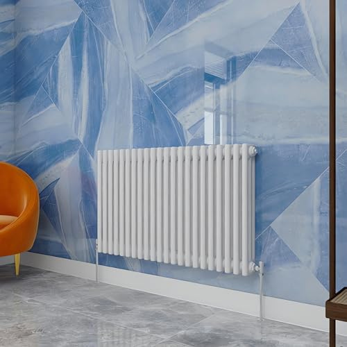 Simple Bathroom Cast Iron Radiator, White, 600X1010mm, 3 Column, Horizontal | Traditional household, Suitable for multi-room, Central Heating,Old Style